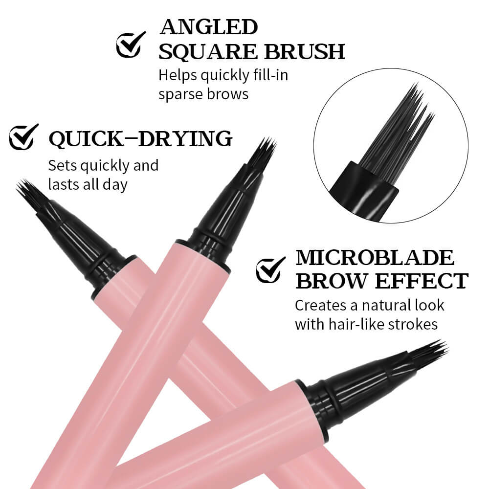 5 color liquid eyebrow pencil waterproof non-smudge four-pronged brow pen