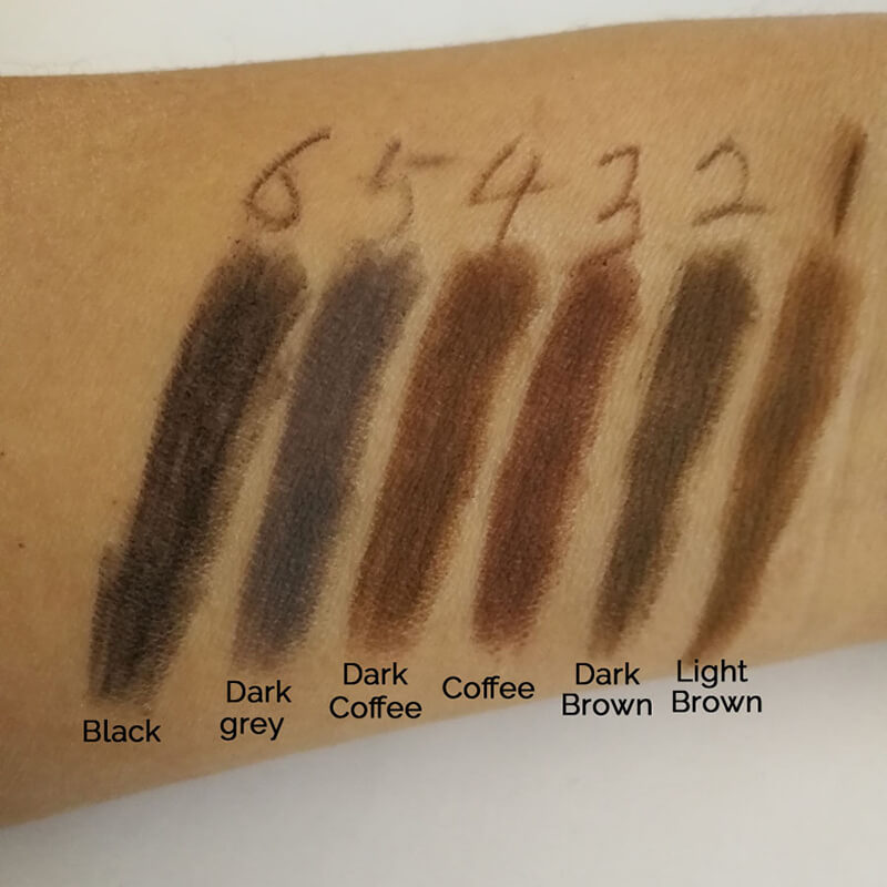 6 color eyebrow pencil with brush double head waterproof long lasting