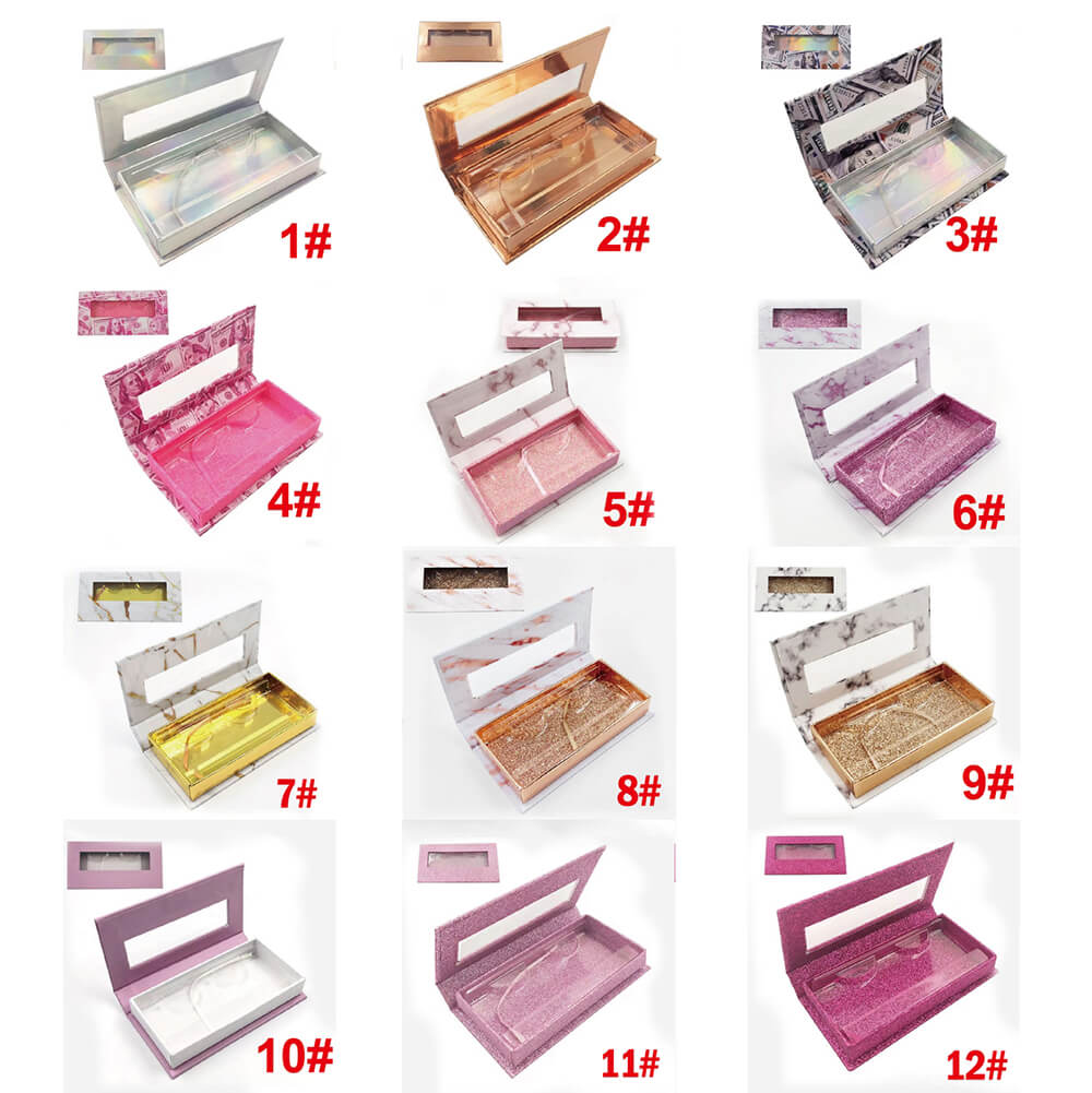21 color eyelash box empty packaging rectangular window lid box
