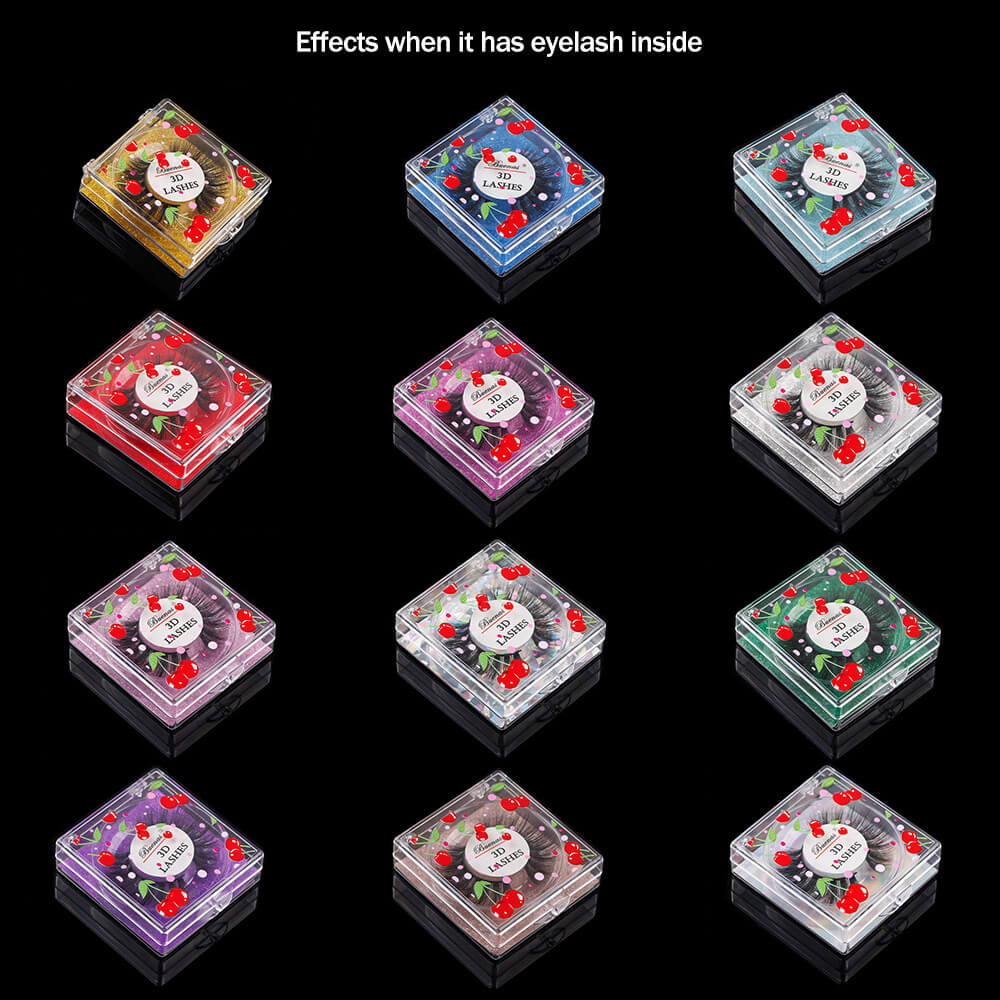 12 color cherry eyelash box square empty packaging box creative new