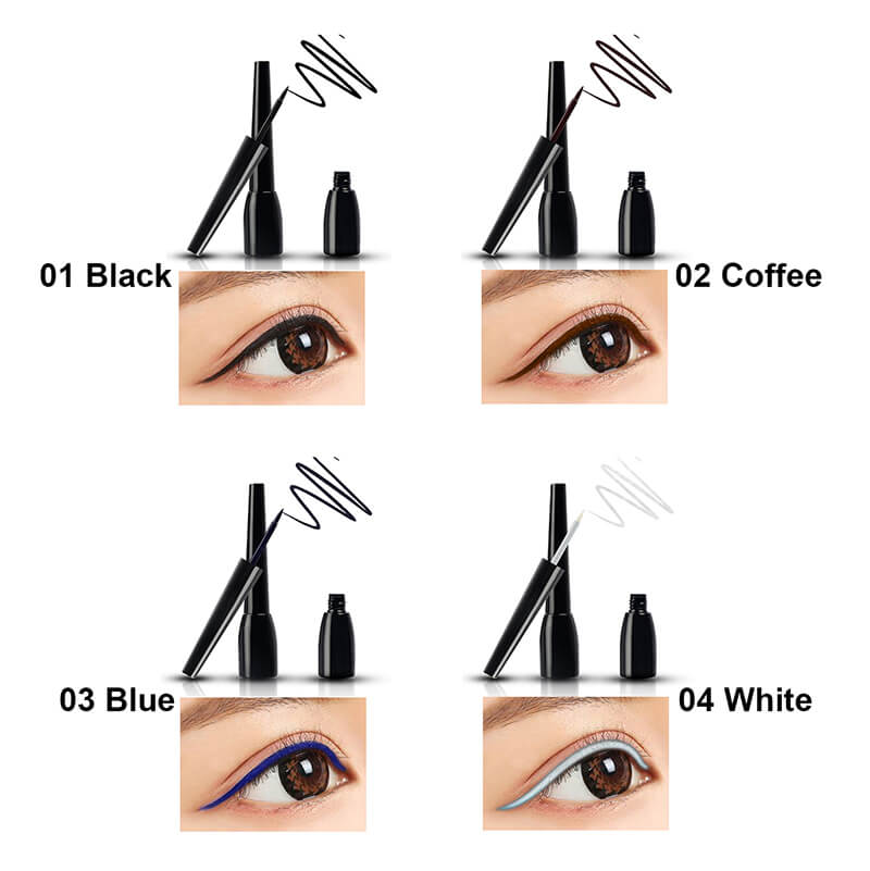4 color liquid eyeliner long lasting quick dry eye line waterproof