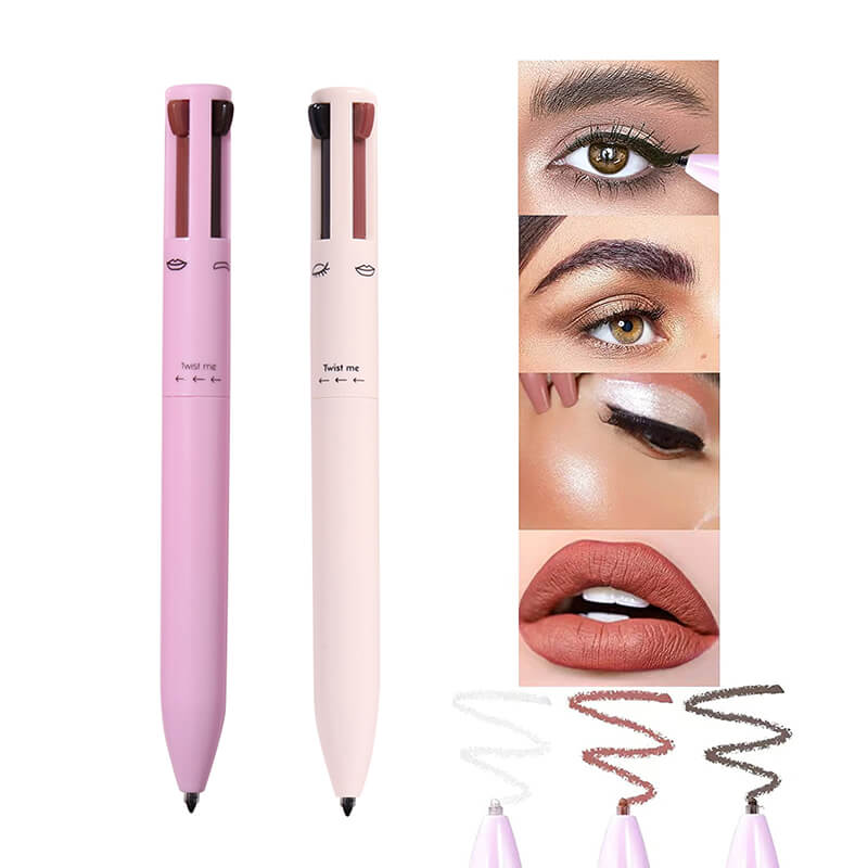 4 in 1 makeup pen eyebrow eyeliner lipliner highlighter pencil matte vegan