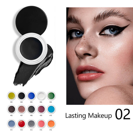 15-Color Eyeliner Gel Colored Eyeliner Cream Long-Lasting Quick-Dry Waterproof