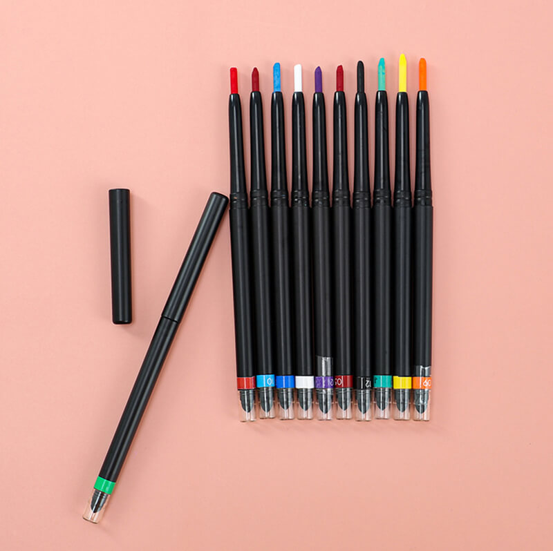 12 color eyeliner pencil rotating waterproof thin-tip long lasting