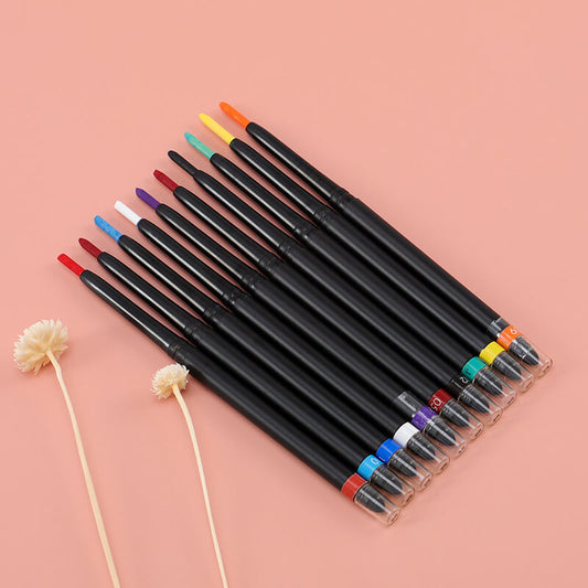 12 color eyeliner pencil rotating waterproof thin-tip long lasting