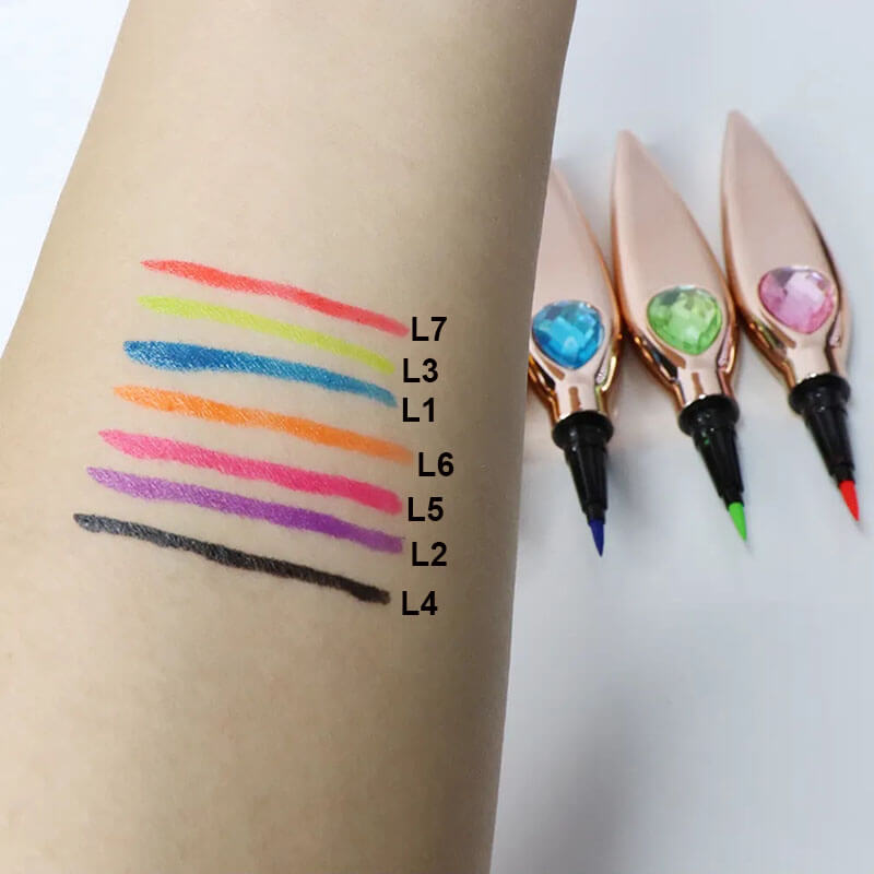 7 color liquid eyeliner waterproof dry-quick diamond eye line