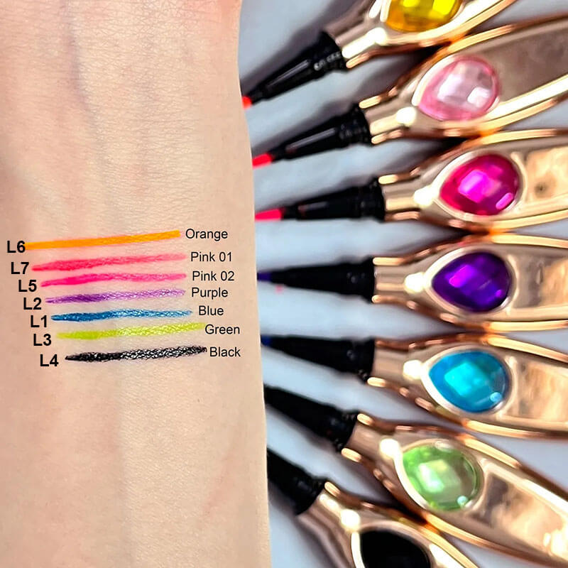 7 color liquid eyeliner waterproof dry-quick diamond eye line