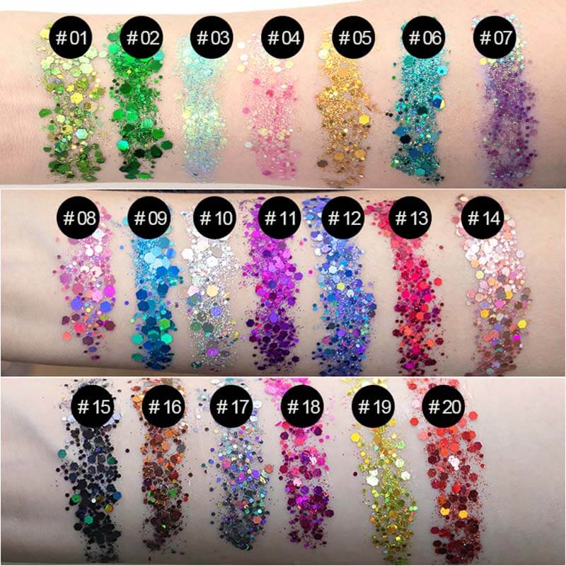 21 color diy eyeshadow gel shiny glitter nails powder