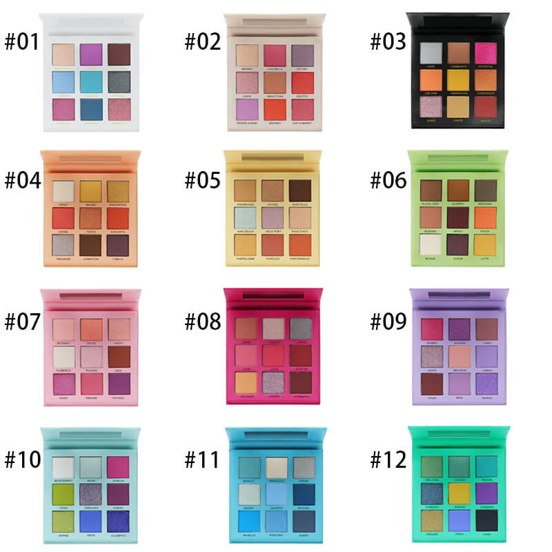 9 color eyeshadow palette high pigmented waterproof vegan