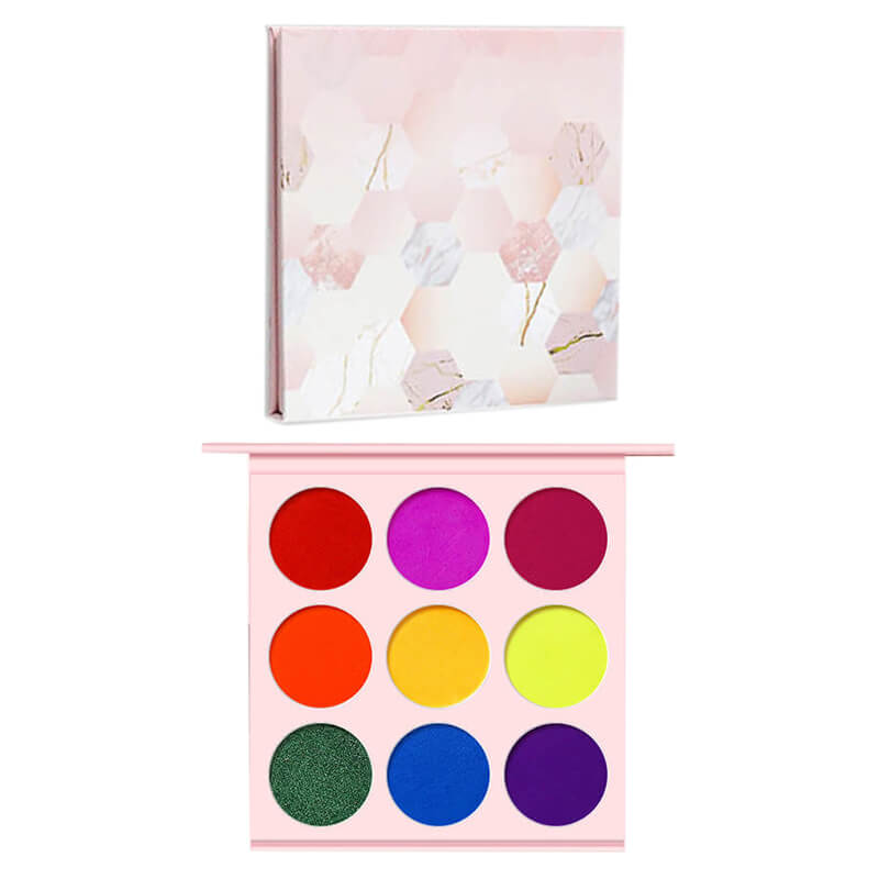 9 color matte eyeshadow palette pearlescent high pigmented pink