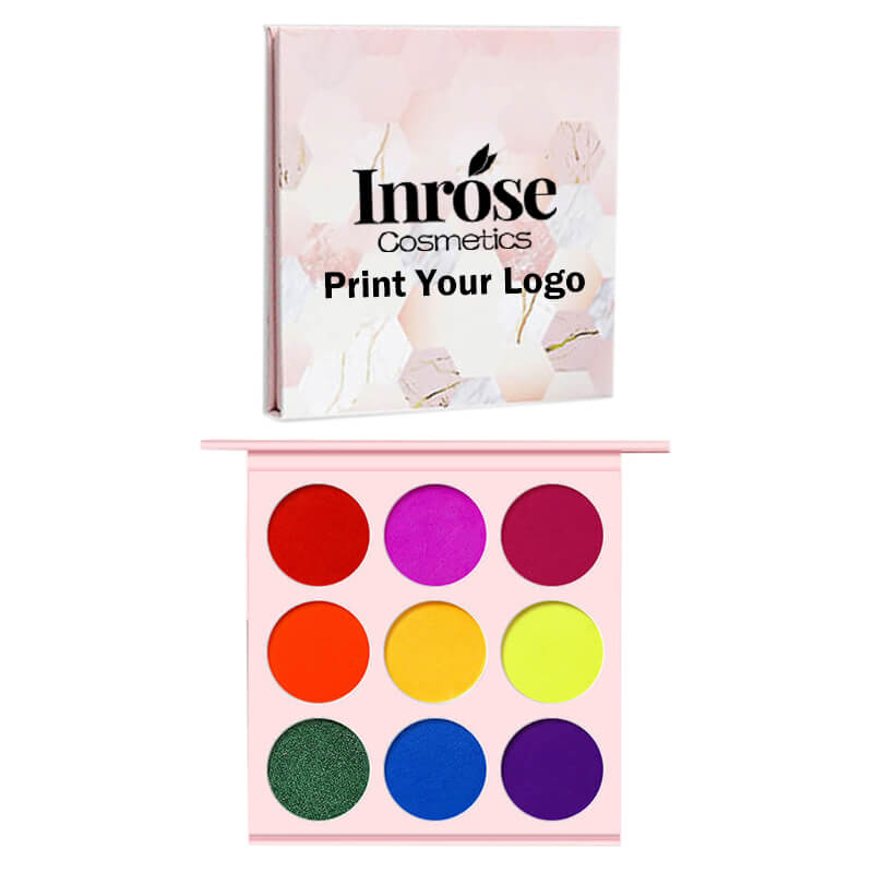 9 color matte eyeshadow palette pearlescent high pigmented pink