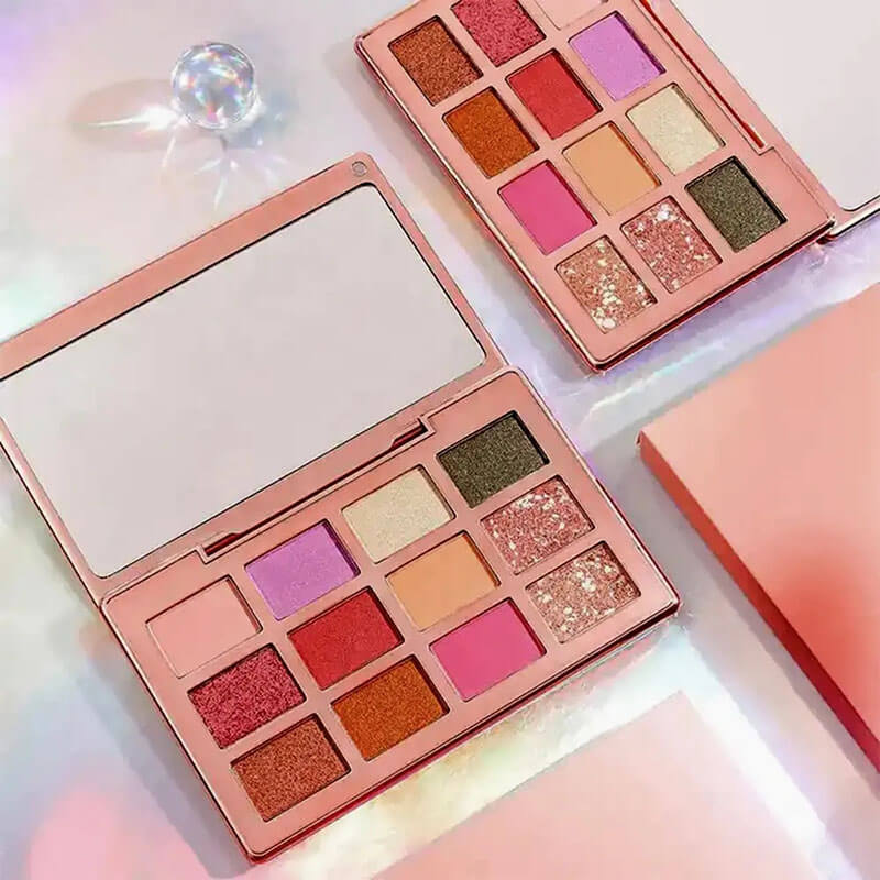 12 color eyeshadow palette high pigmented long lasting with mirror