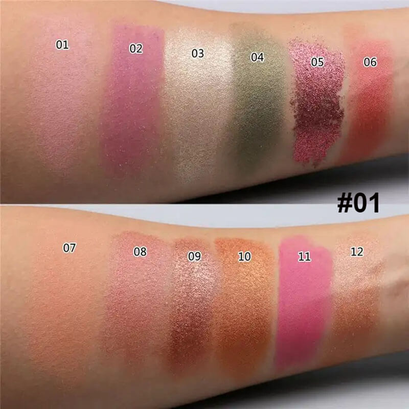 12 color eyeshadow palette high pigmented long lasting with mirror