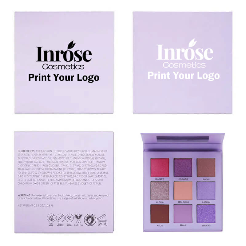 9 color eyeshadow palette high pigmented waterproof vegan