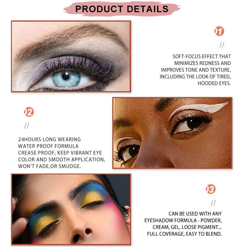 12 color eyeshadow base eye primer makeup concealer waterproof 8ml