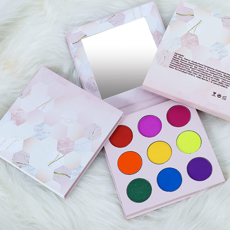 9 color matte eyeshadow palette pearlescent high pigmented pink