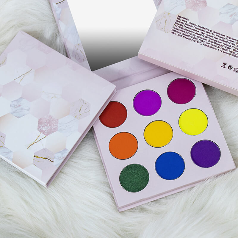 9 color matte eyeshadow palette pearlescent high pigmented pink