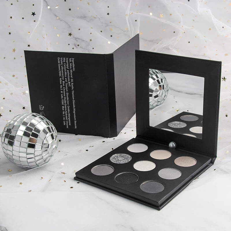 9 color matte eyeshadow palette smoky black high pigmented