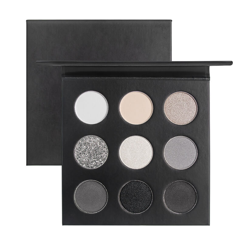 9 color matte eyeshadow palette smoky black high pigmented