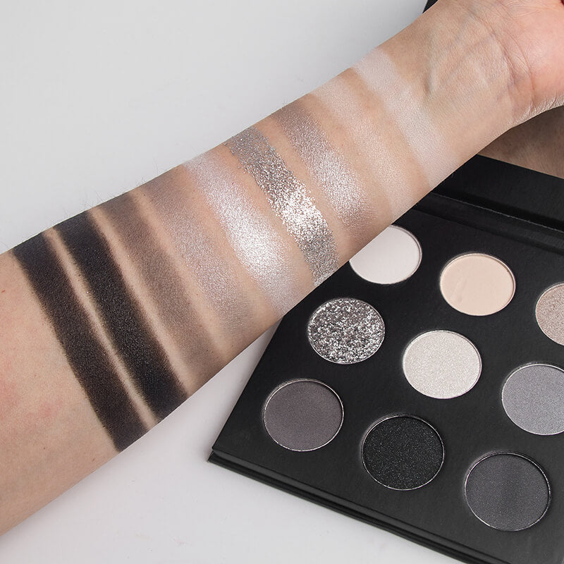 9 color matte eyeshadow palette smoky black high pigmented