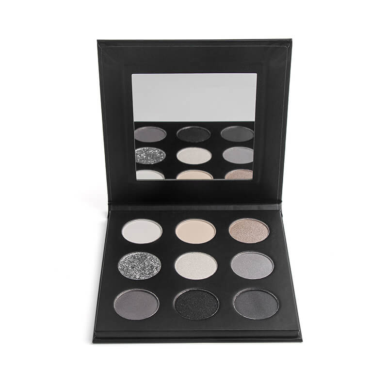 9 color matte eyeshadow palette smoky black high pigmented