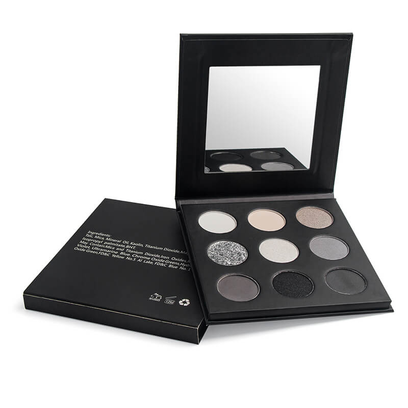 9 color matte eyeshadow palette smoky black high pigmented