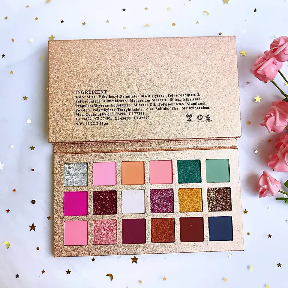 18 color eyeshadow palette matte natural rose gold high pigmented