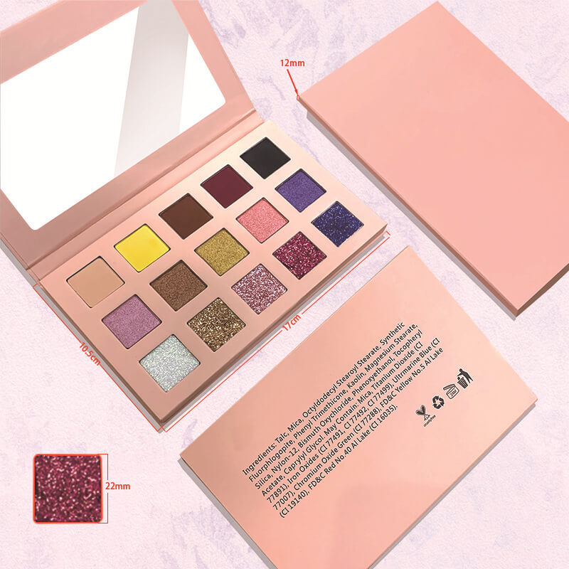15 color eyeshadow palette vegan apricot high pigmented