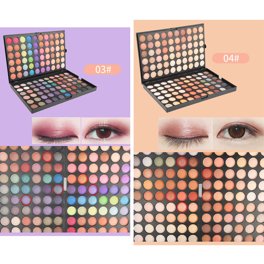 120 color eyeshadow palette small pan full colors pigment eye shadow