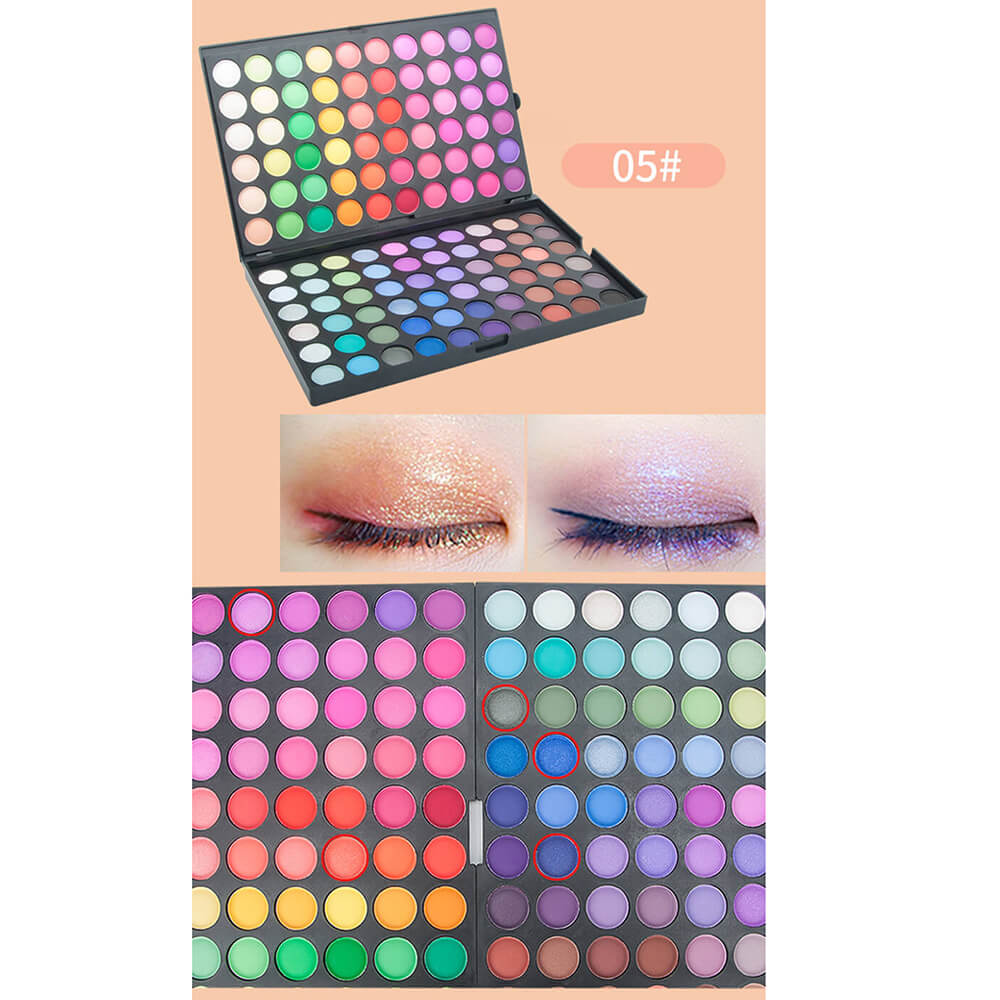 120 color eyeshadow palette small pan full colors pigment eye shadow
