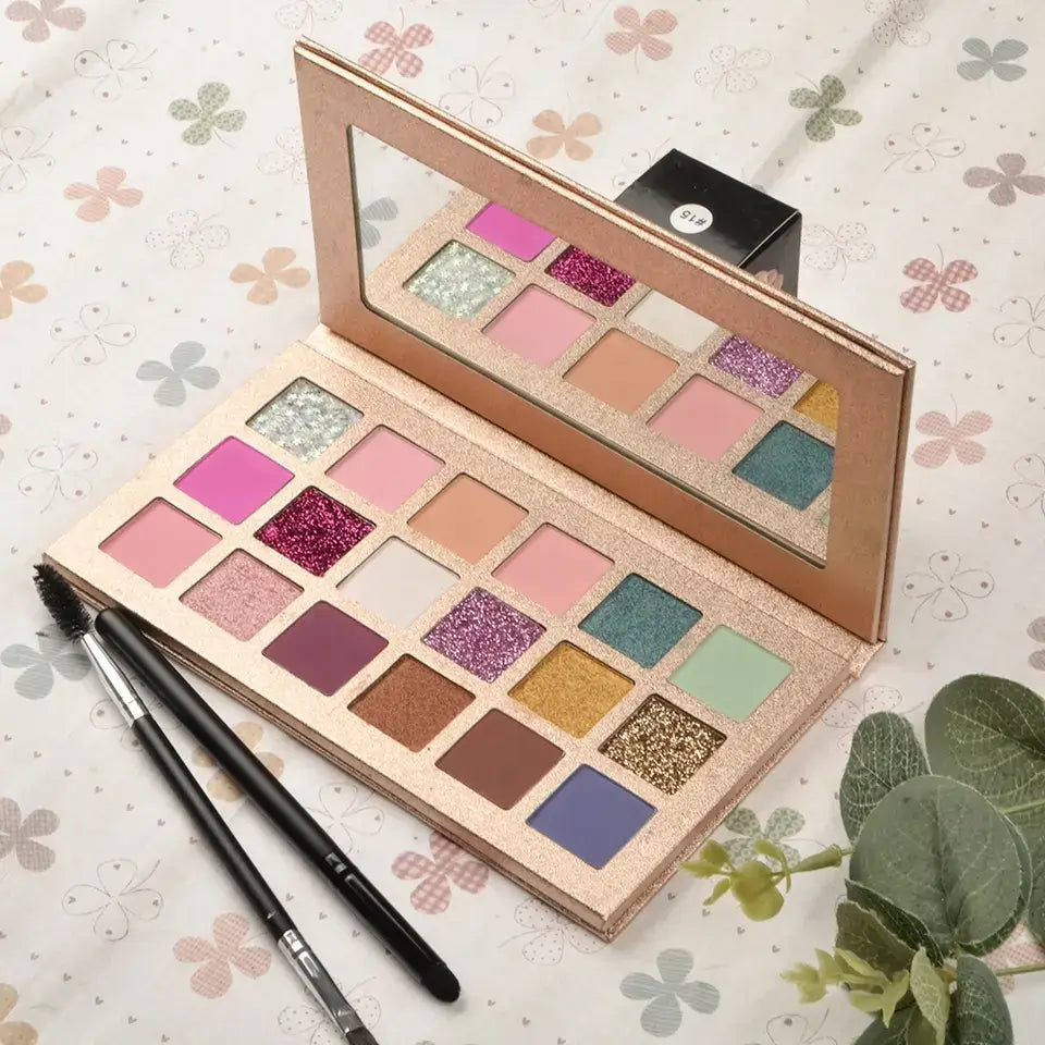 18 color eyeshadow palette matte natural rose gold high pigmented