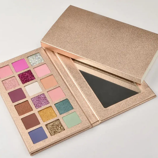 18 Color Rose Gold Eyeshadow Palette Matte Glitter Natural High Pigmented