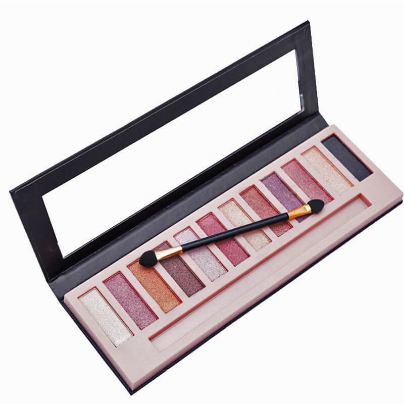 12 color eyeshadow palette matte shimmer non-smudge with brush