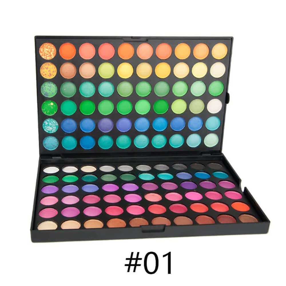 120 color eyeshadow palette small pan full colors pigment eye shadow
