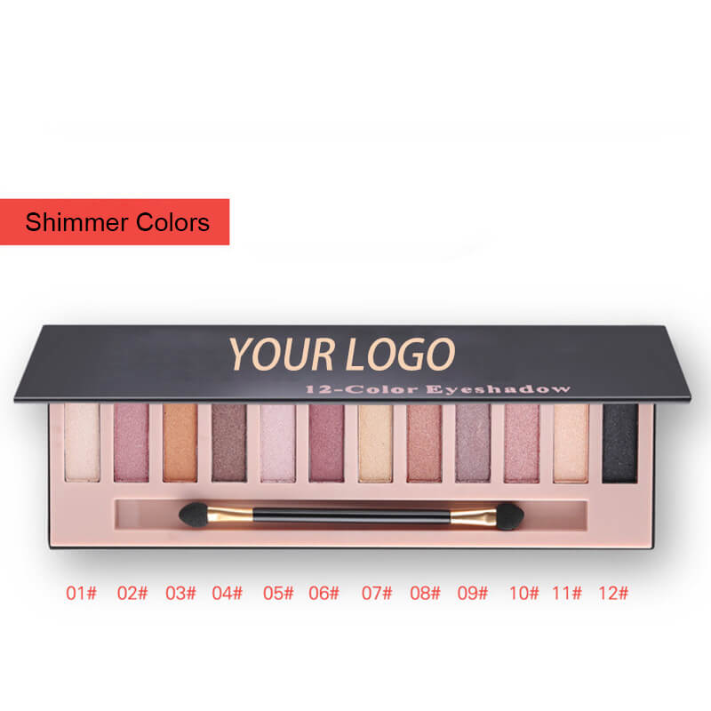 12 color eyeshadow palette matte shimmer non-smudge with brush
