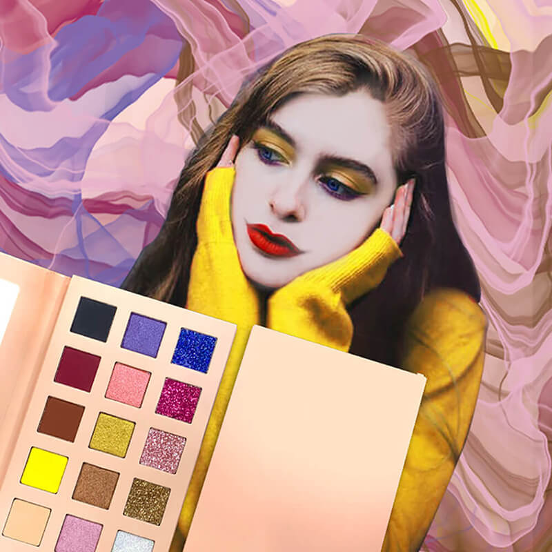 15 color eyeshadow palette vegan apricot high pigmented