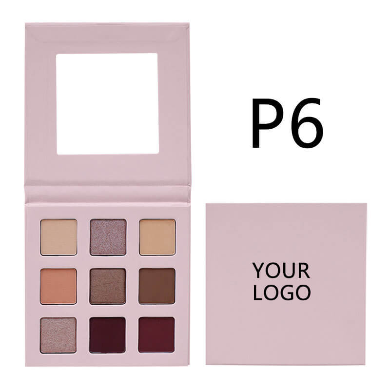 9 Color Pink Eyeshadow Palette High Pigmented Waterproof No Logo