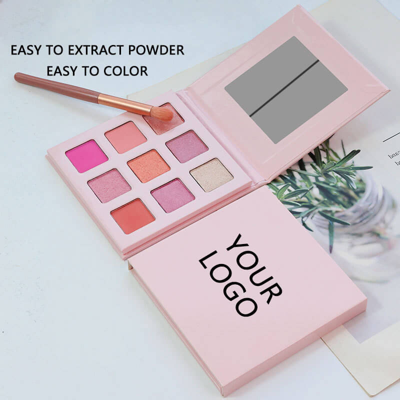 9 color pink eyeshadow palette high pigmented waterproof no logo