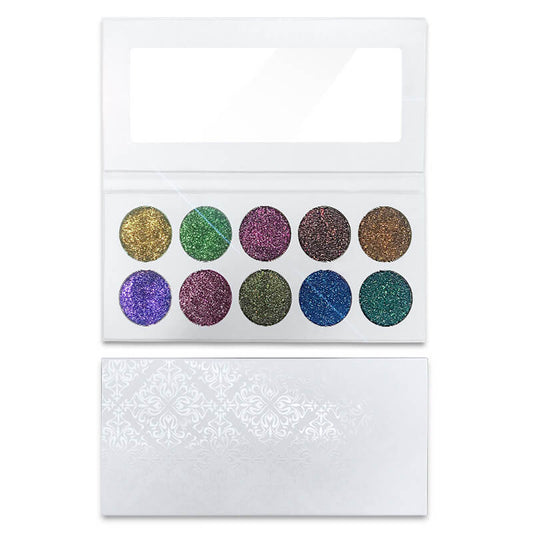 10 color glitter eyeshadow palette chameleon shining eyes makeup