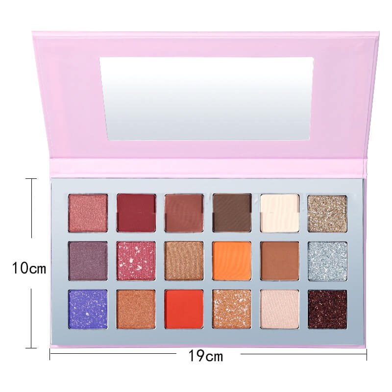 18 color pink eyeshadow palette matte shimmer non-smudge long lasting
