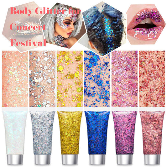 10 color glitter gel sequins shimmer face body eyes stage makeup hairstyle