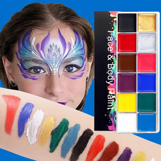 12 color oil-based face body painting stage makeup Halloween Christmas