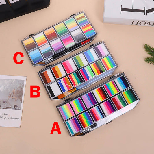 Face body paint rainbow palette water-based watercolor stage drama festival makeup