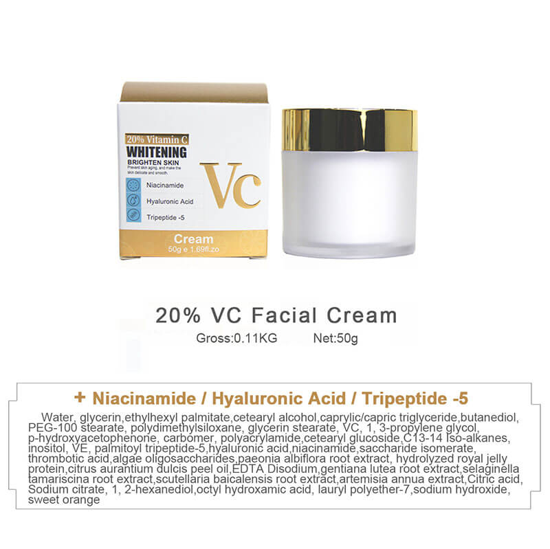 Facial cream 20% Vitamin C hydration nourishing brightening 50g