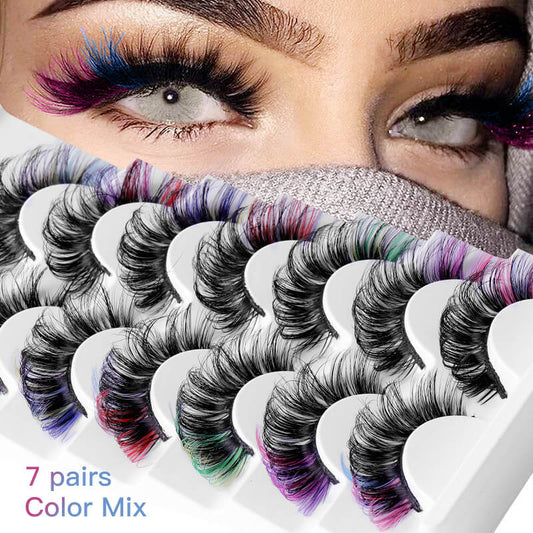 7 pairs false eyelashes mink eyelash handmade lash fluffy thick