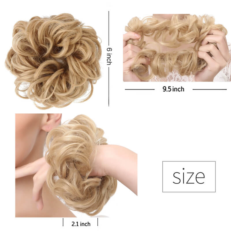 Curly hair buns wigs ball head wigs elastic hair buns flower
