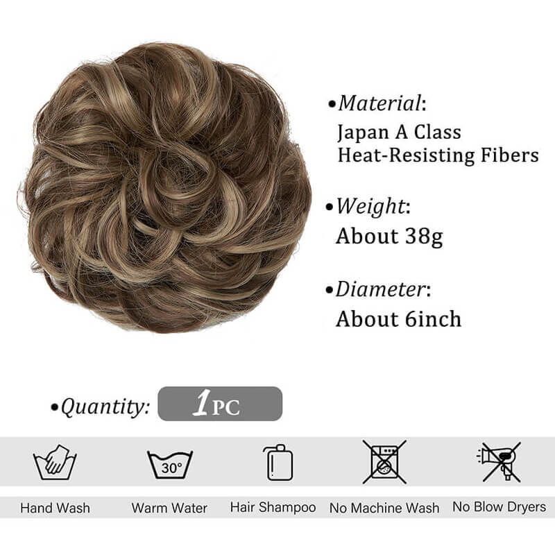 Curly hair buns wigs ball head wigs elastic hair buns flower