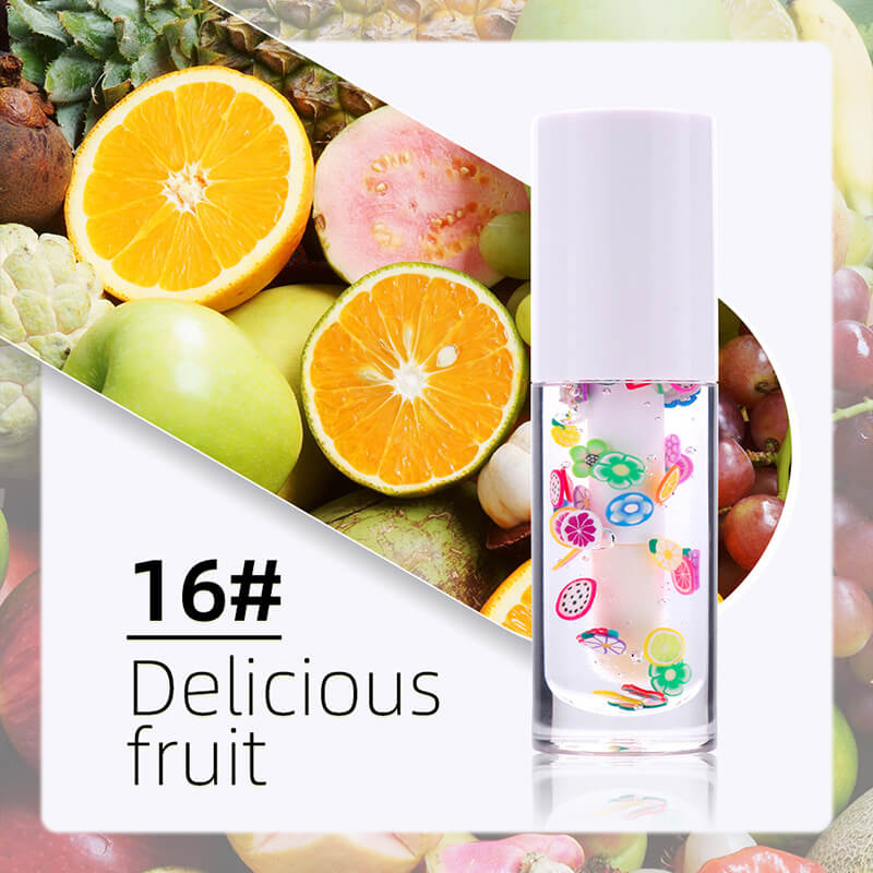 16 color fruit lip oil vegan lip gloss transparent lip plumping