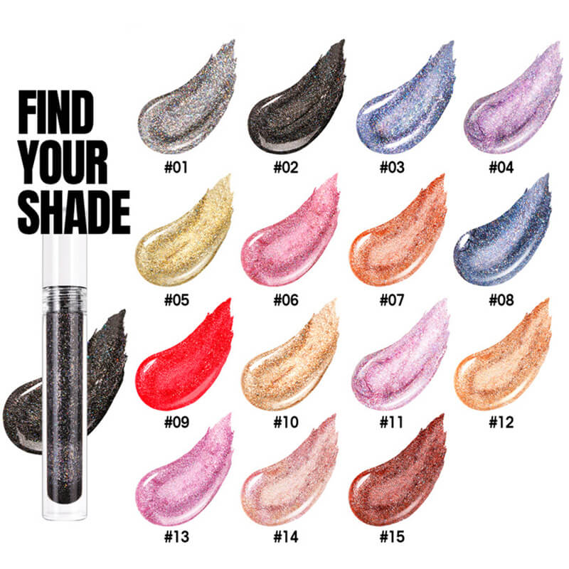 15 color metallic lipgloss glitter shiny waterproof long lasting