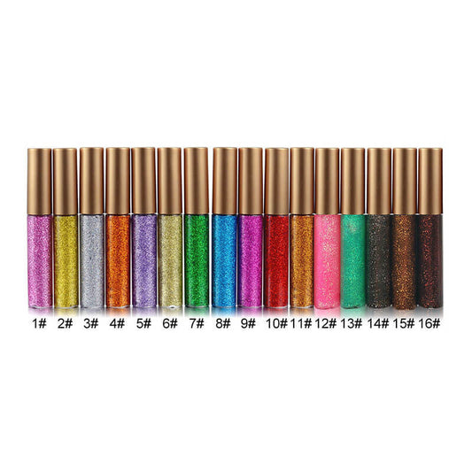 16 color liquid eyeliner glitter waterproof long lasting private label